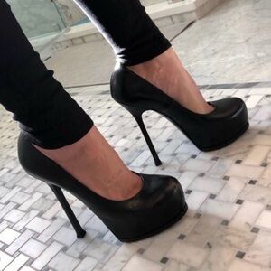 YSL Black High Heel Platform Pumps - Women